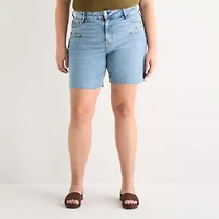 a.n.a Womens High Rise Plus Denim Short