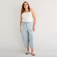 a.n.a Womens Plus High Rise Barrel Jean