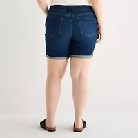 a.n.a Womens High Rise Plus Denim Short
