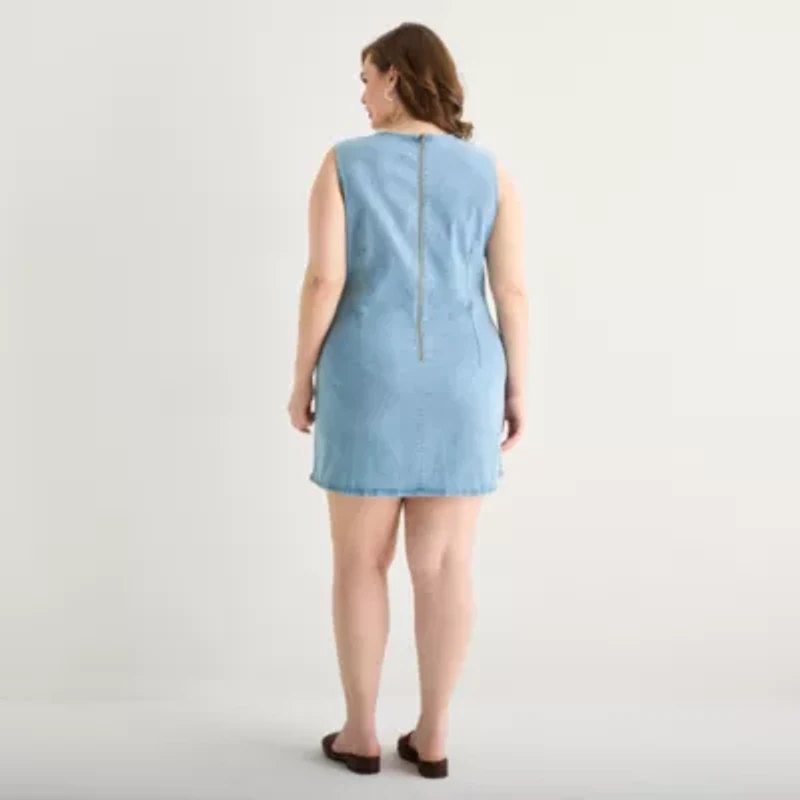 a.n.a Womens Plus Sleeveless Sheath Dress