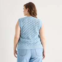 a.n.a Womens Crew Neck Plus Sweater Vest