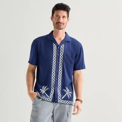 St. John's Bay Camp Mens Short Sleeve Shirt