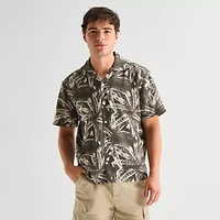 Arizona Mens Short Sleeve Regular Fit Button-Down Shirt
