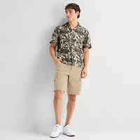 Arizona Mens Short Sleeve Regular Fit Button-Down Shirt
