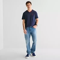 U.S. Polo Assn. Tipped Stretch Mens V Neck Short Sleeve Fabric T-Shirt