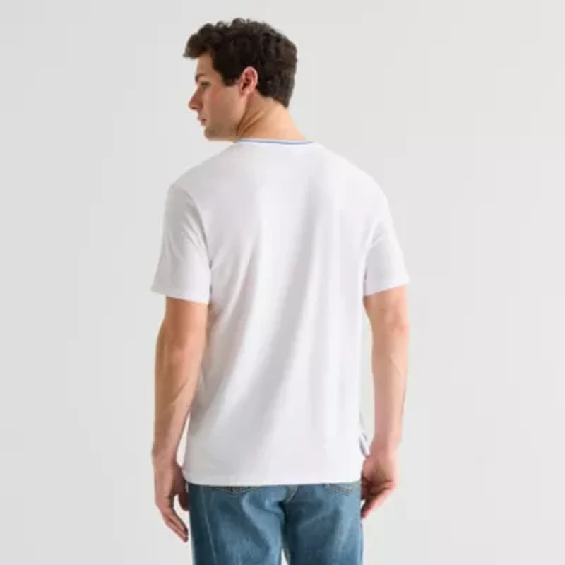 U.S. Polo Assn. Tipped Mens V Neck Short Sleeve Stretch Fabric T-Shirt