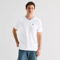 U.S. Polo Assn. Tipped Mens V Neck Short Sleeve Stretch Fabric T-Shirt