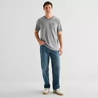 U.S. Polo Assn. Tipped Stretch Mens V Neck Short Sleeve Fabric T-Shirt