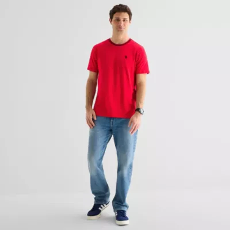U.S. Polo Assn. Tipped Mens Crew Neck Short Sleeve Stretch Fabric T-Shirt