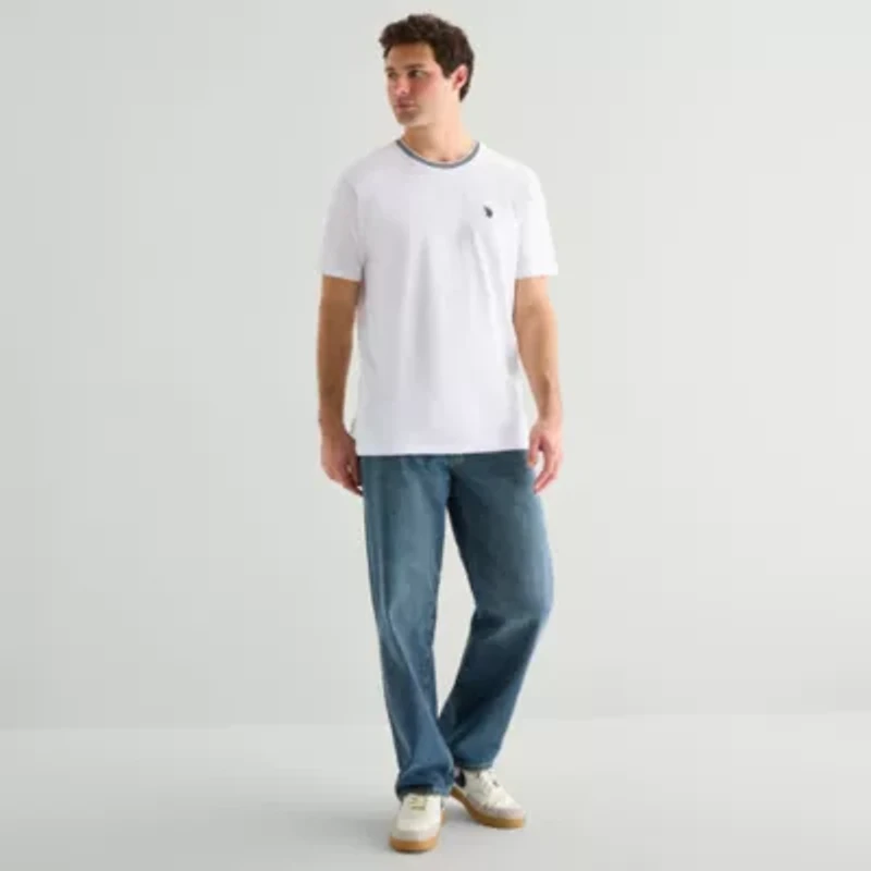 U.S. Polo Assn. Tipped Mens Crew Neck Short Sleeve Stretch Fabric T-Shirt