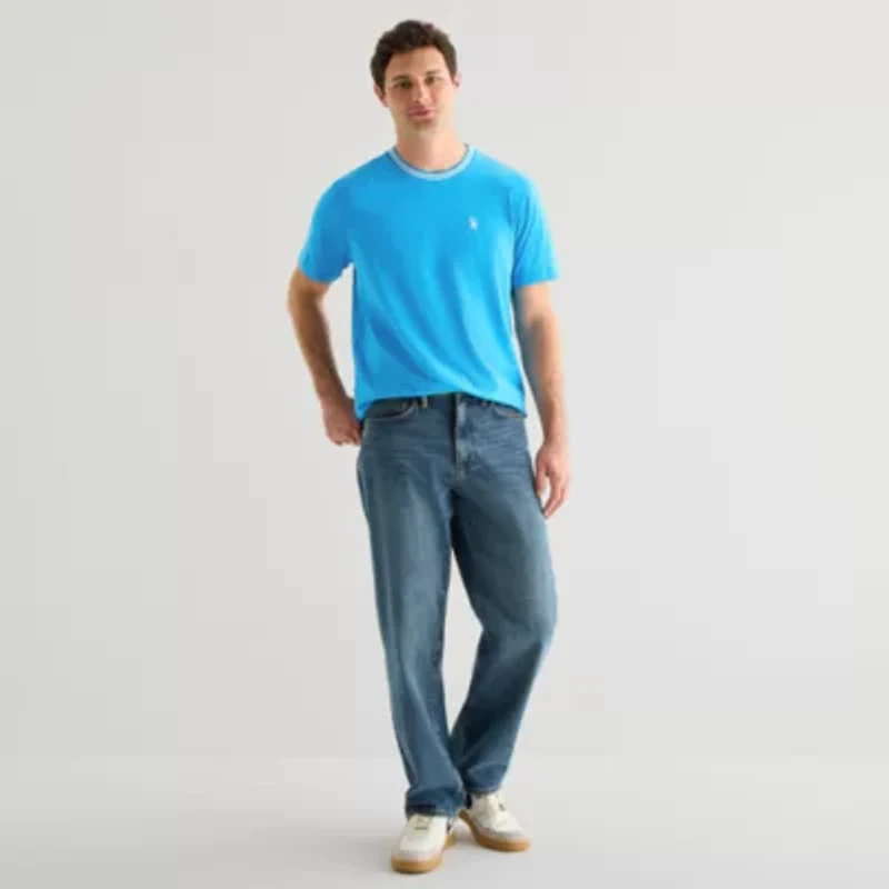 U.S. Polo Assn. Tipped Stretch Mens Crew Neck Short Sleeve Fabric T-Shirt