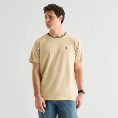 U.S. Polo Assn. Tipped Mens Crew Neck Short Sleeve Stretch Fabric T-Shirt