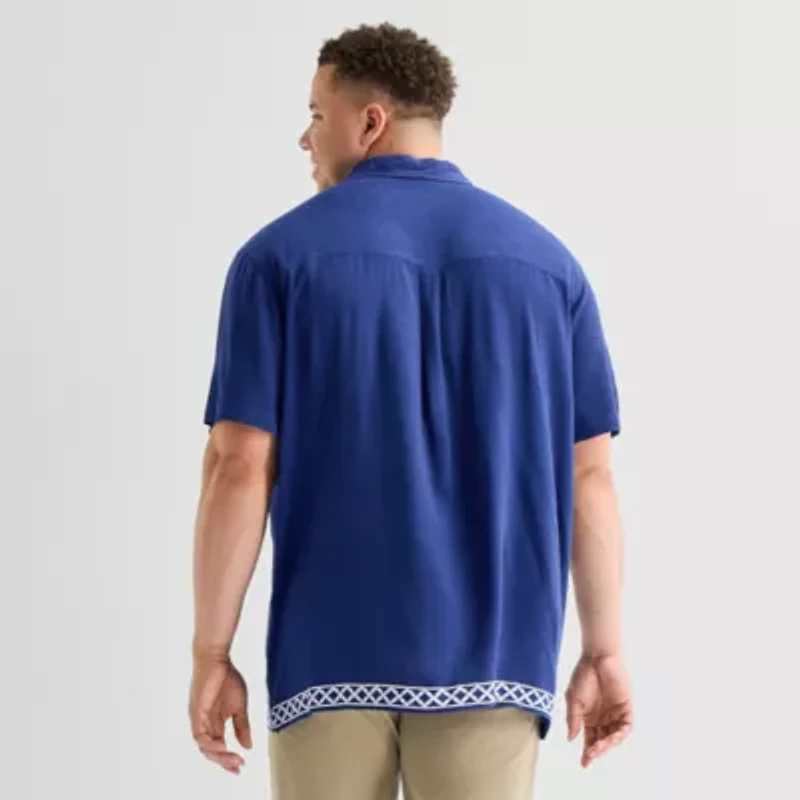 St. John's Bay Mens Short Sleeve Breathable Big and Tall Camp Shirt