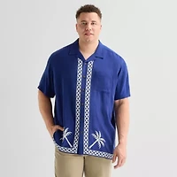 St. John's Bay Mens Short Sleeve Breathable Big and Tall Camp Shirt