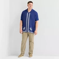 St. John's Bay Mens Short Sleeve Breathable Big and Tall Camp Shirt