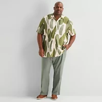J. Ferrar Mens Short Sleeve Big and Tall Camp Shirt
