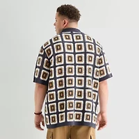 Arizona Big and Tall Mens Short Sleeve Button Polo Sweater