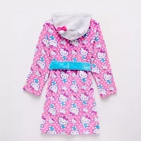 Girls Fleece Long Sleeve Knee Length Hello Kitty Robe