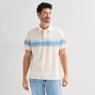 St. John's Bay Rugby Mens Classic Fit Short Sleeve Polo Shirt