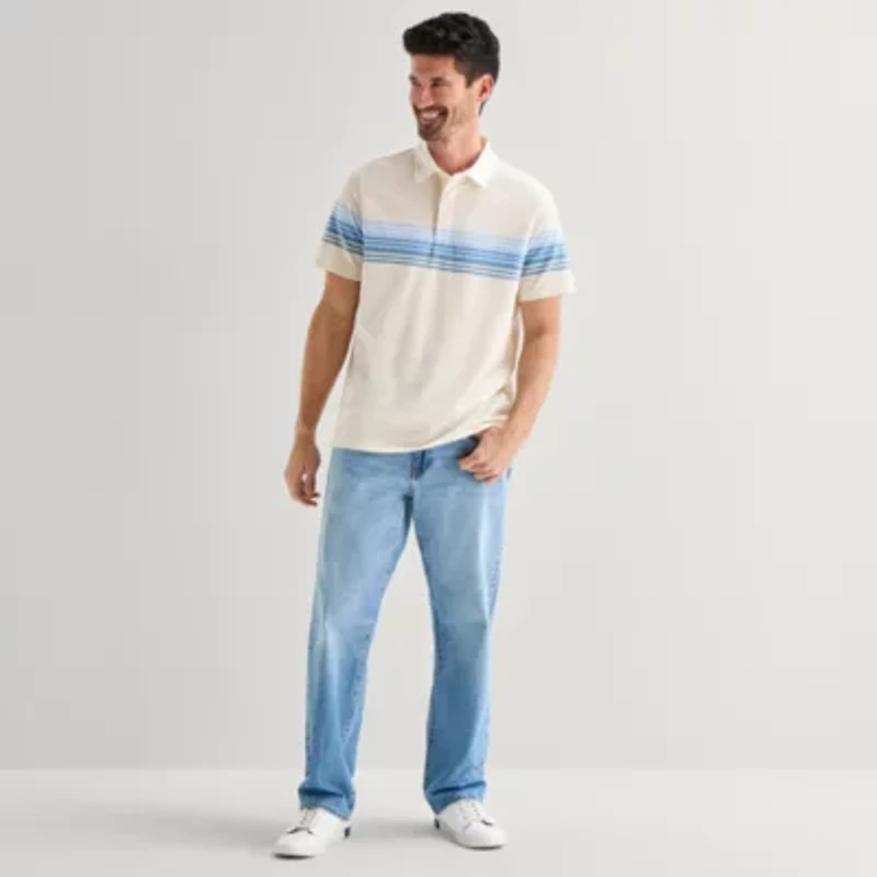 St. John's Bay Rugby Mens Classic Fit Short Sleeve Polo Shirt