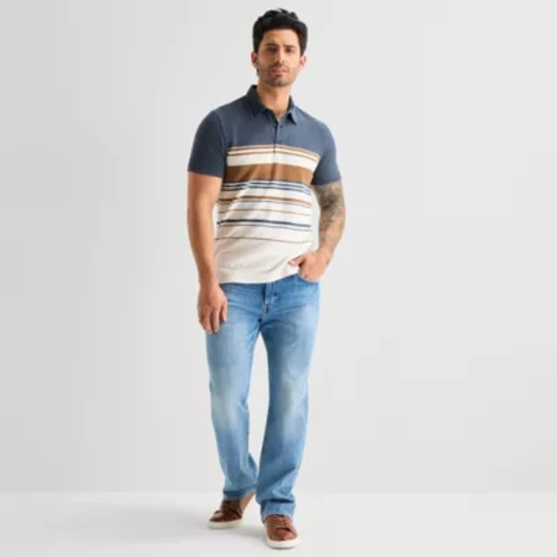 mutual weave Mens Regular Fit Short Sleeve Polo Shirt