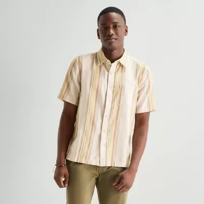 mutual weave Mens Short Sleeve Classic Fit Button-Down Shirt