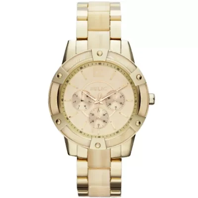 Relic® Payton Womens Champagne & Gold-Tone Multifunction Watch ZR15694