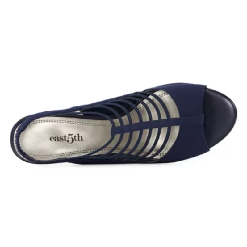 east 5th Neville Womens Round Peep Toe Block Heel Pumps