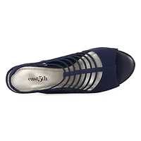 east 5th Neville Womens Round Peep Toe Block Heel Pumps