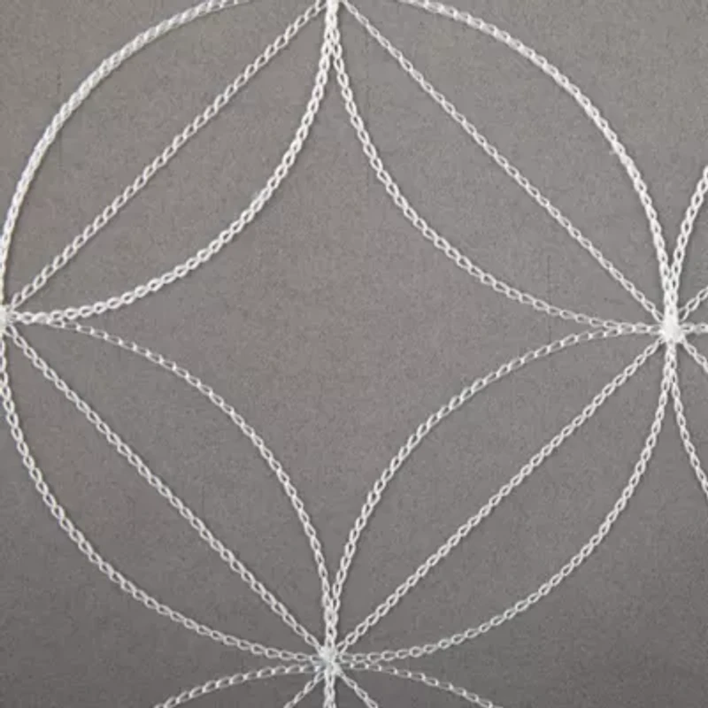 Regal Home Perth Geometric Embroidery Rod Pocket Blackout Set of 2 Curtain Panel
