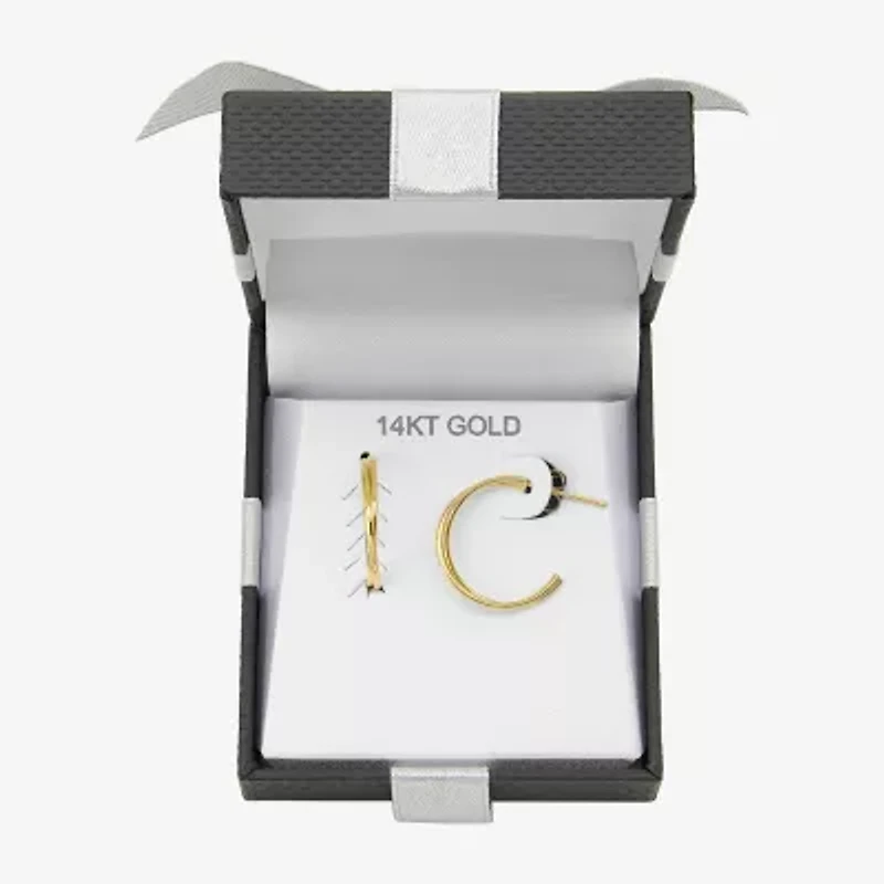 C-Hoop Womens 14K Gold 18.5mm Hoop Earrings