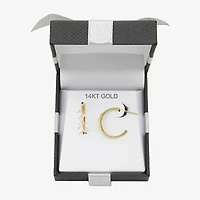 C-Hoop Womens 14K Gold 18.5mm Hoop Earrings
