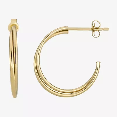 C-Hoop Womens 14K Gold 18.5mm Hoop Earrings