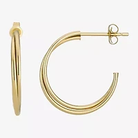 C-Hoop Womens 14K Gold 18.5mm Hoop Earrings