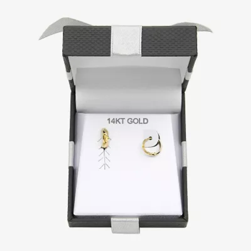 Womens 14K Gold 9mm Hoop Earrings