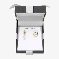 Womens 14K Gold 9mm Hoop Earrings