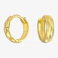 Womens 14K Gold 9mm Hoop Earrings