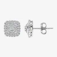 Tru Miracle (I / I1) 1/2 CT. T.W. Lab Grown White Diamond 10K White Gold 9.3mm Cushion Stud Earrings