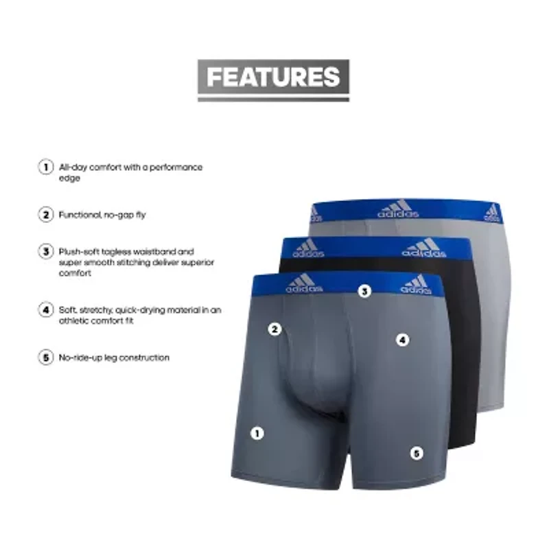 adidas Performance Mens 3 Pack Boxer Briefs 5152378a