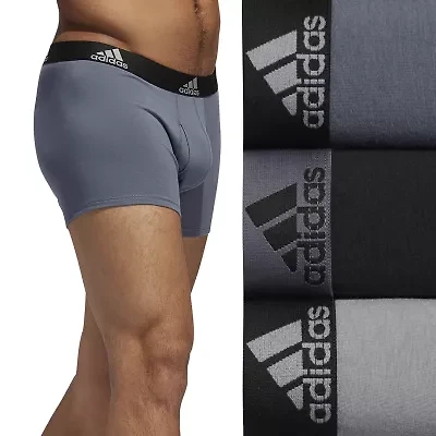 adidas Performance Cotton Mens 3 Pack Multi-Pack Comfort Waistband Stretch Fabric Trunks 5152382a