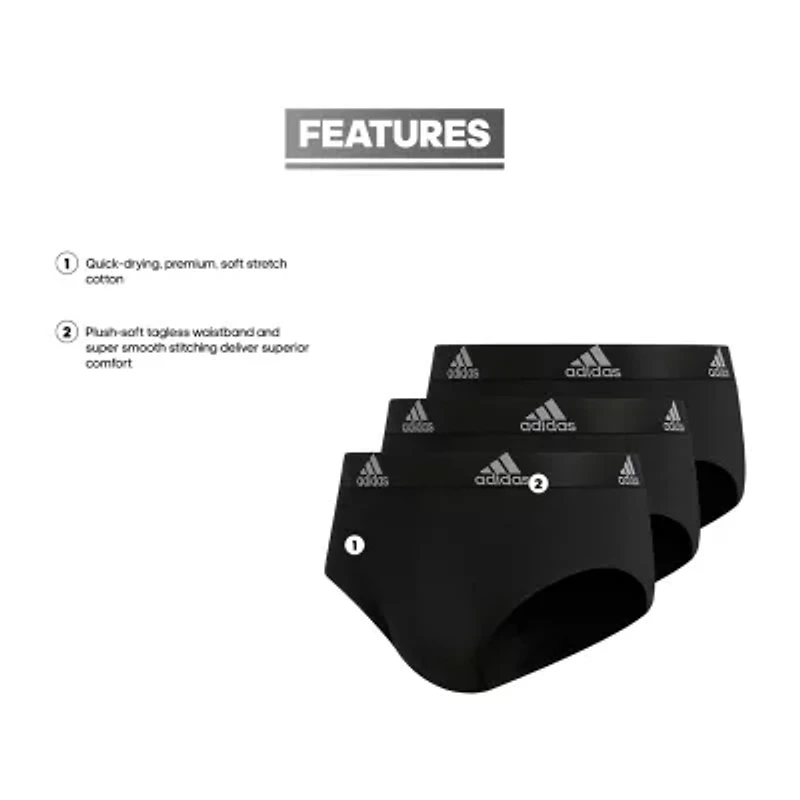 adidas Cotton Mens 3 Pack Briefs 5152357a