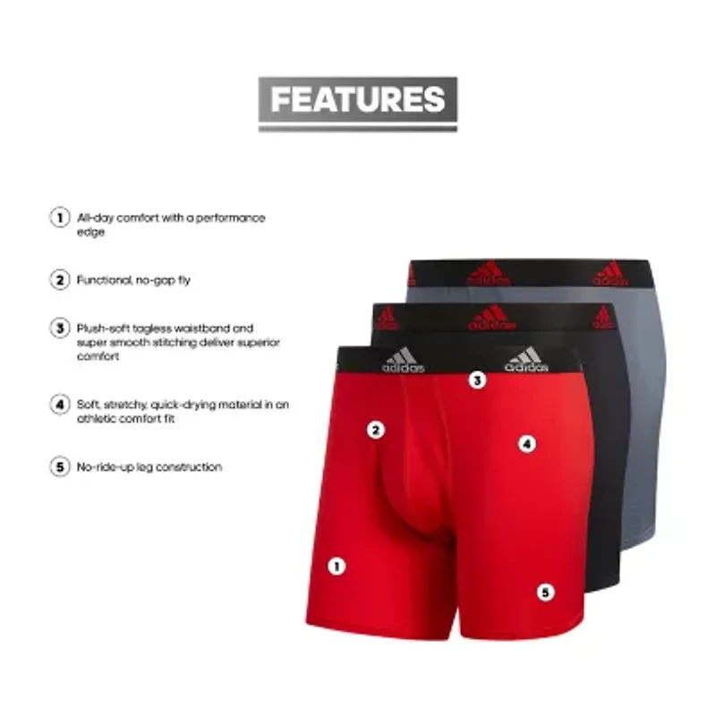 adidas Performance Mens 3 Pack Boxer Briefs 5152378a