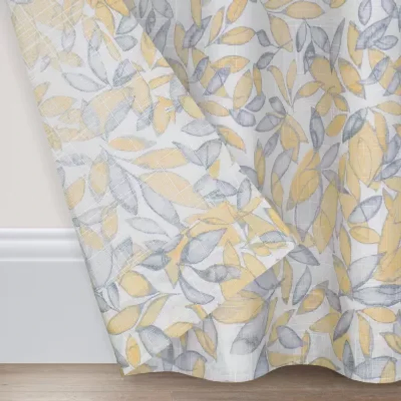 Fieldcrest Arden Floral Flutter Cotton Grommet Top Sheer Single Curtain Panel