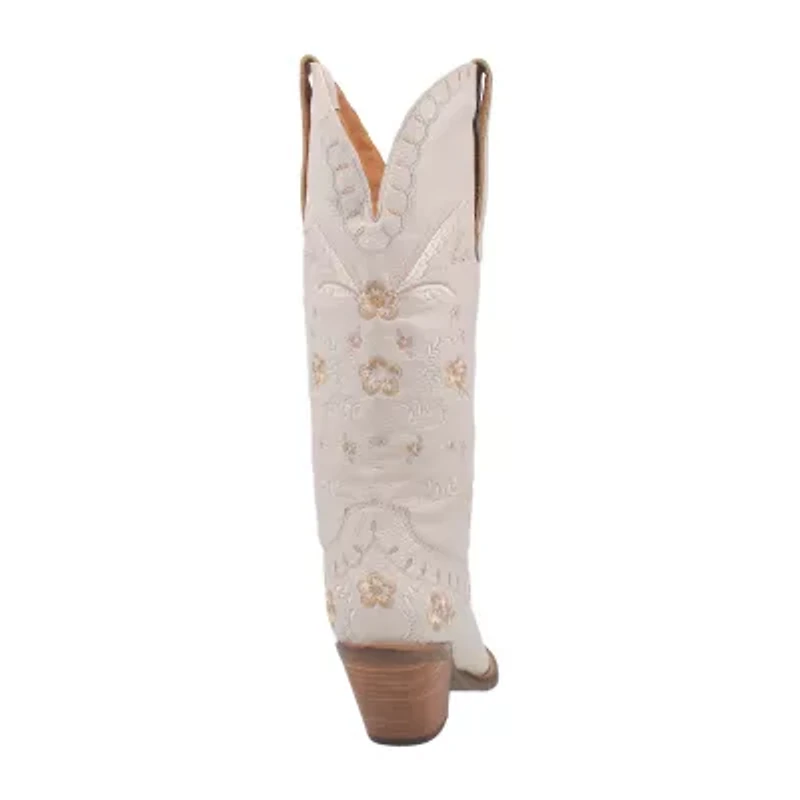 Dingo Women's Full Bloom Leather Stacked Heel Cowboy Boots