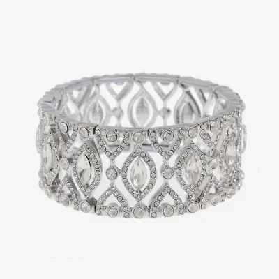 Monet Jewelry Timeless Silver Tone Womens Stretch Bracelet