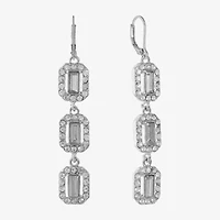 Monet Jewelry Timeless Silver Tone Linear Womens Drop Earrings