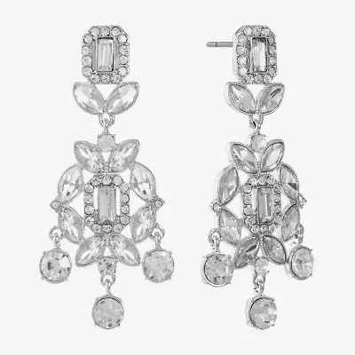 Monet Jewelry Timeless Silver Tone Womens Hypoallergenic Chandelier Earrings