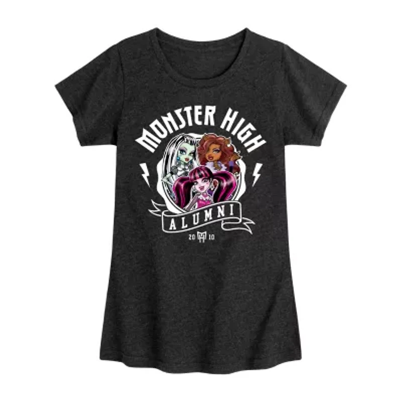 Little & Big Kid Girls Crew Neck Short Sleeve Regular Fit Monsters High Graphic T-Shirt