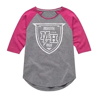 Little & Big Kid Girls Crew Neck Elbow Sleeve Regular Fit Monsters High Graphic T-Shirt