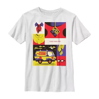 Little & Big Kid Boys Crew Neck Short Sleeve Regular Fit Scooby Doo Graphic T-Shirt